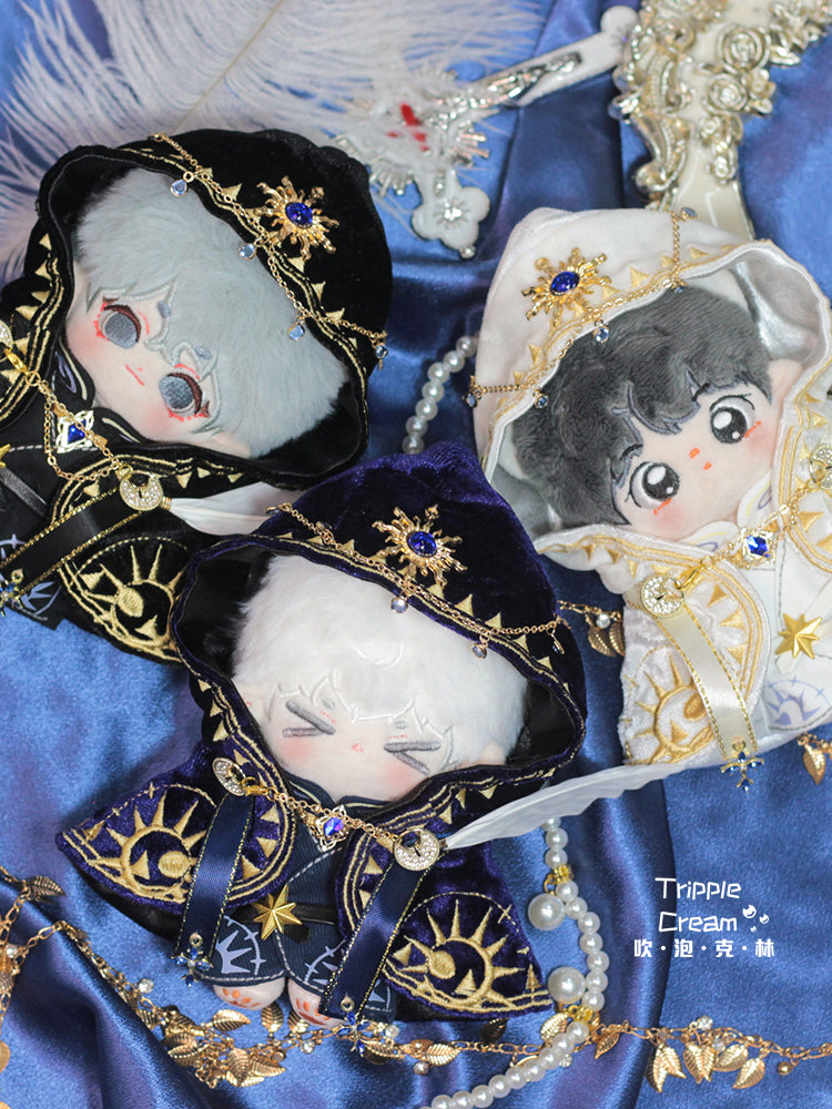 Cotton doll clothes 10cm original bubble-blowing Klin temple priest female male doll satin cloak cape.