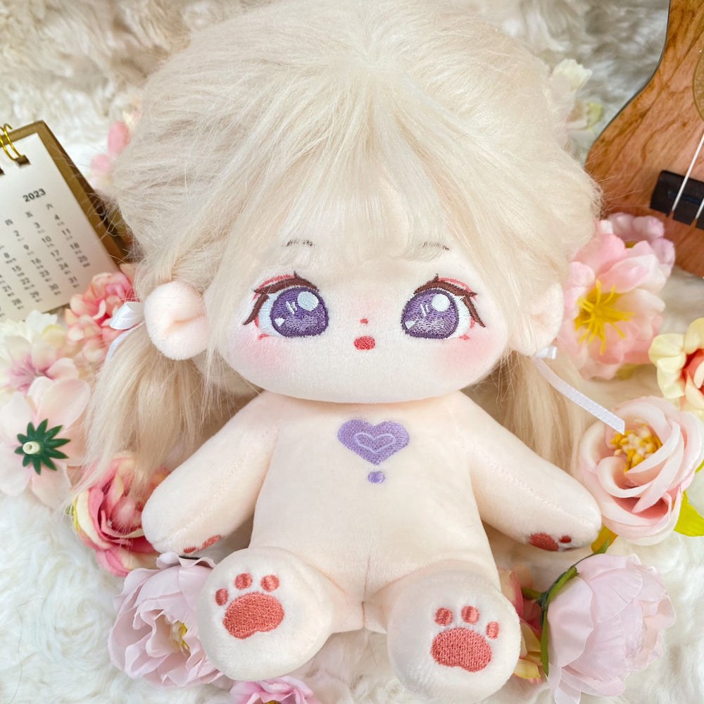 [Taro Tart] Paste Paste Cotton Doll for Female Dolls 20cm Genuine Skeleton Plush Doll Naked Doll Gift for Girls.