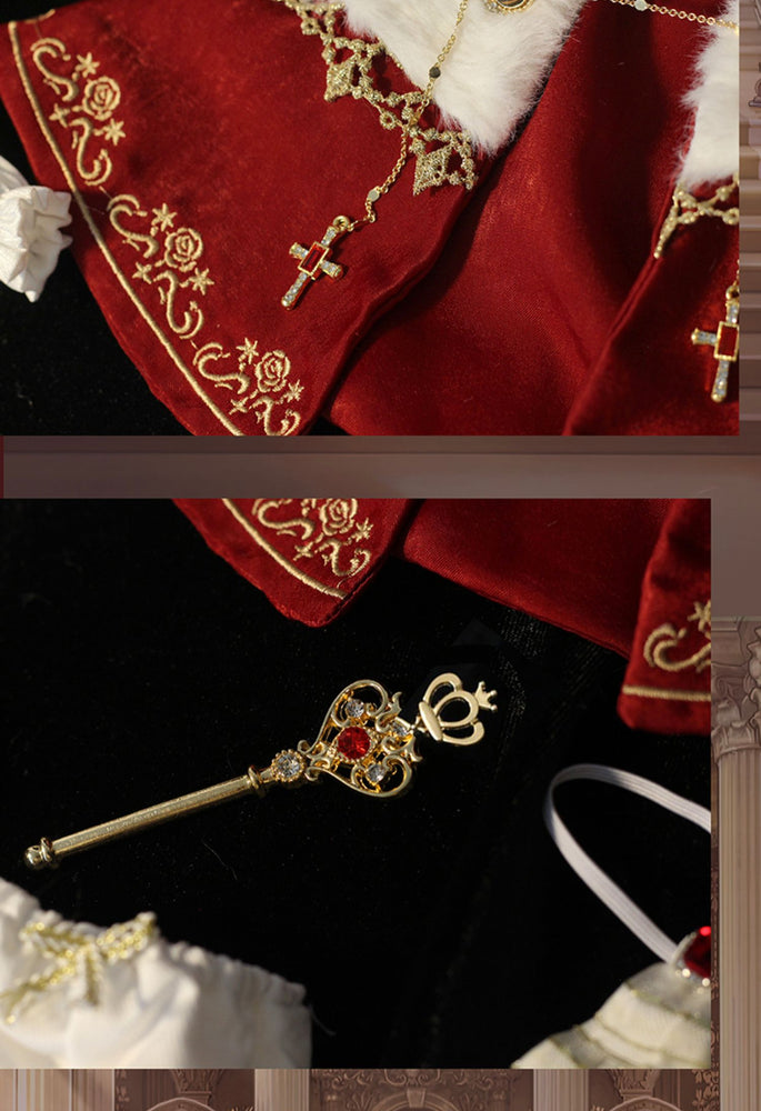 Coronation Ceremony Cotton Doll Clothes Blowing Bubble Klin 20cm Attribute-Free Court King Cape Noble Gorgeous Crown.