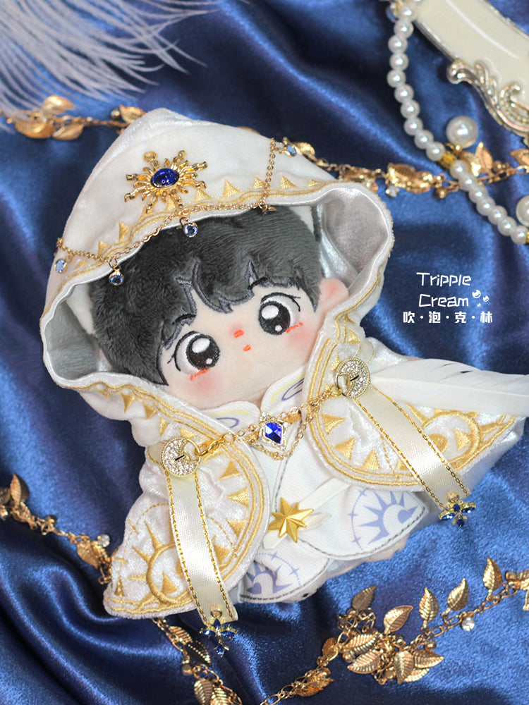 Cotton doll clothes 10cm original bubble-blowing Klin temple priest female male doll satin cloak cape.