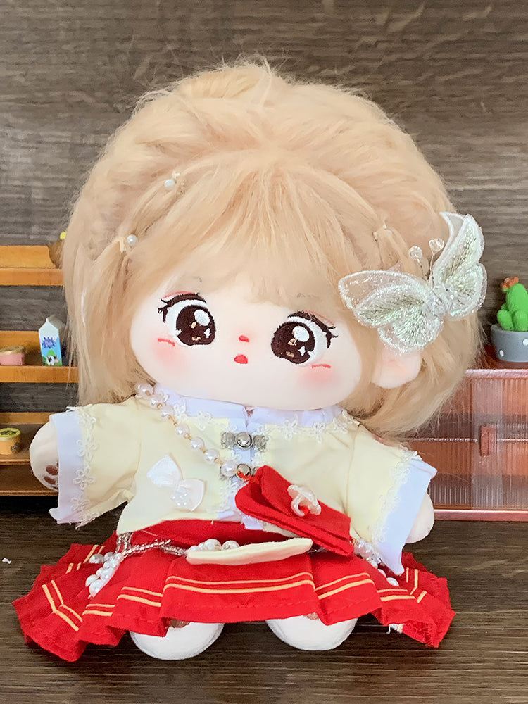 [Qiao Wo] Tietie Li Cotton Doll Girl 20cm Genuine with Skeleton Plush Doll Naked Doll as Gift.