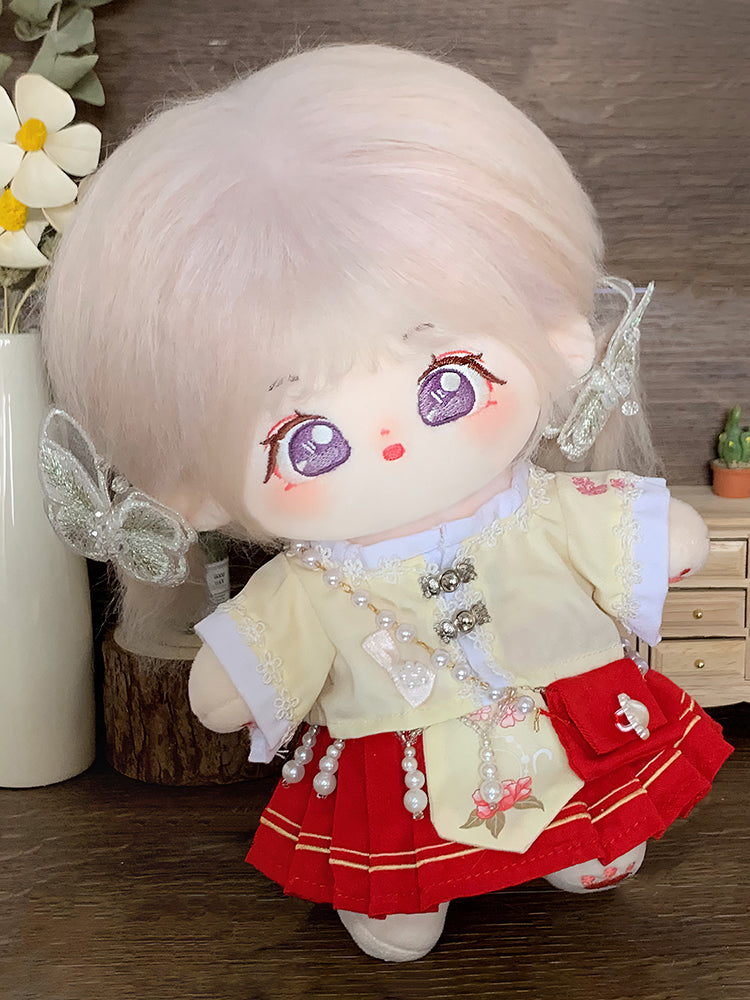 [Taro Tart] Paste Paste Cotton Doll for Female Dolls 20cm Genuine Skeleton Plush Doll Naked Doll Gift for Girls.