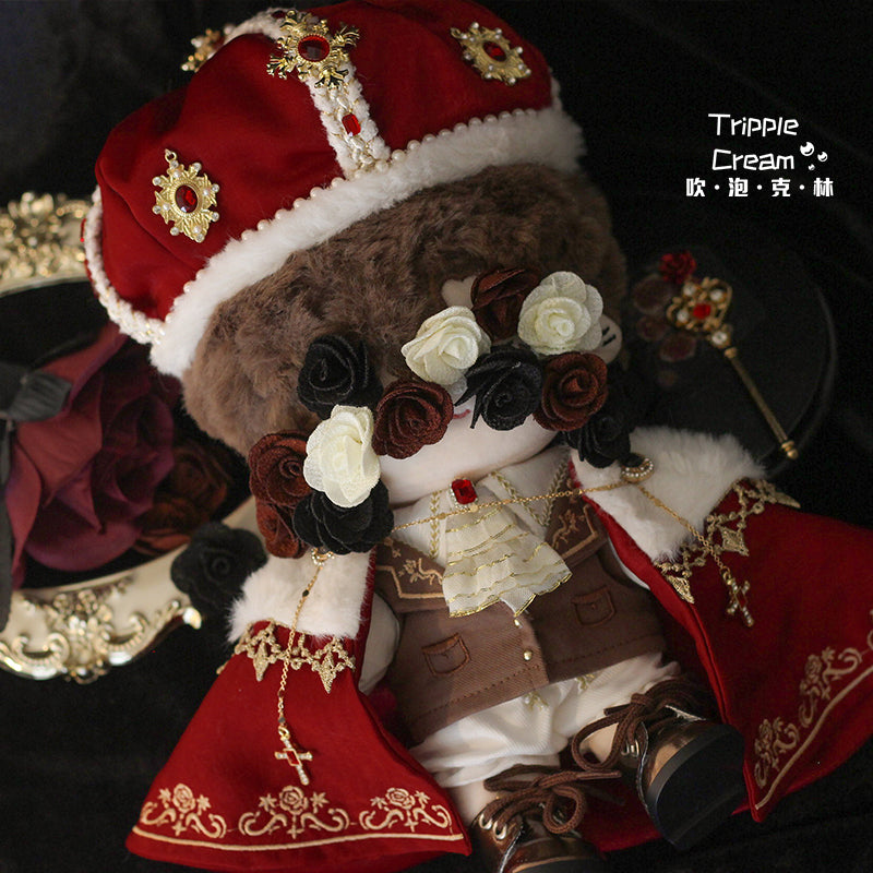 Coronation Ceremony Cotton Doll Clothes Blowing Bubble Klin 20cm Attribute-Free Court King Cape Noble Gorgeous Crown.