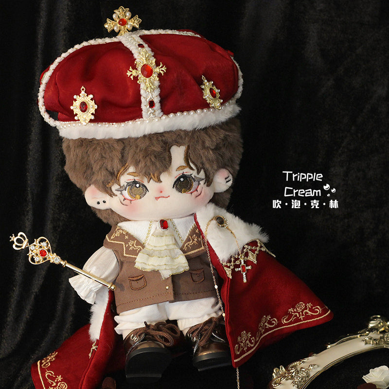 Coronation Ceremony Cotton Doll Clothes Blowing Bubble Klin 20cm Attribute-Free Court King Cape Noble Gorgeous Crown.