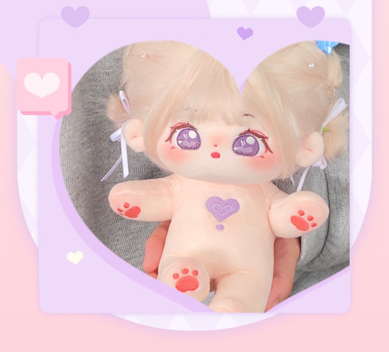 [Taro Tart] Paste Paste Cotton Doll for Female Dolls 20cm Genuine Skeleton Plush Doll Naked Doll Gift for Girls.