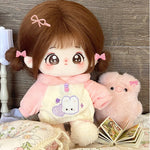 [Qiao Wo] Tietie Li Cotton Doll Girl 20cm Genuine with Skeleton Plush Doll Naked Doll as Gift.