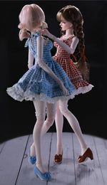 BJD Doll – U1260 Carmen (Xiao Ka) Girl in Plaid Lace Trim Dress | Poseable Jointed BJD Doll | Gift |  1/4 Scale