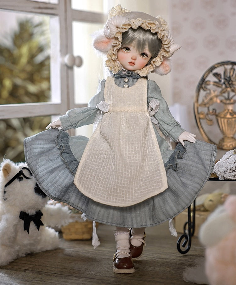 BJD Autumn/Winter Vibe with Lamb Headscarf - U1263 Original BJD Girl Doll | SD-Style Cute Poseable Doll- 1/6 Scale