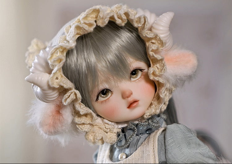 BJD Autumn/Winter Vibe with Lamb Headscarf - U1263 Original BJD Girl Doll | SD-Style Cute Poseable Doll- 1/6 Scale