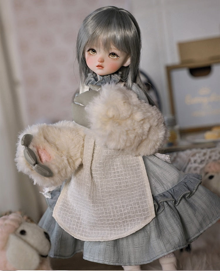 BJD Autumn/Winter Vibe with Lamb Headscarf - U1263 Original BJD Girl Doll | SD-Style Cute Poseable Doll- 1/6 Scale