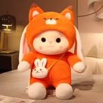 Cute Kawaii Adorable Bunny Plush Toy, Huggable Pillow, Soft Stuffed Animal, Girl's Bed Sleeping Support, Doll, Birthday Gift for Girls. PN5005