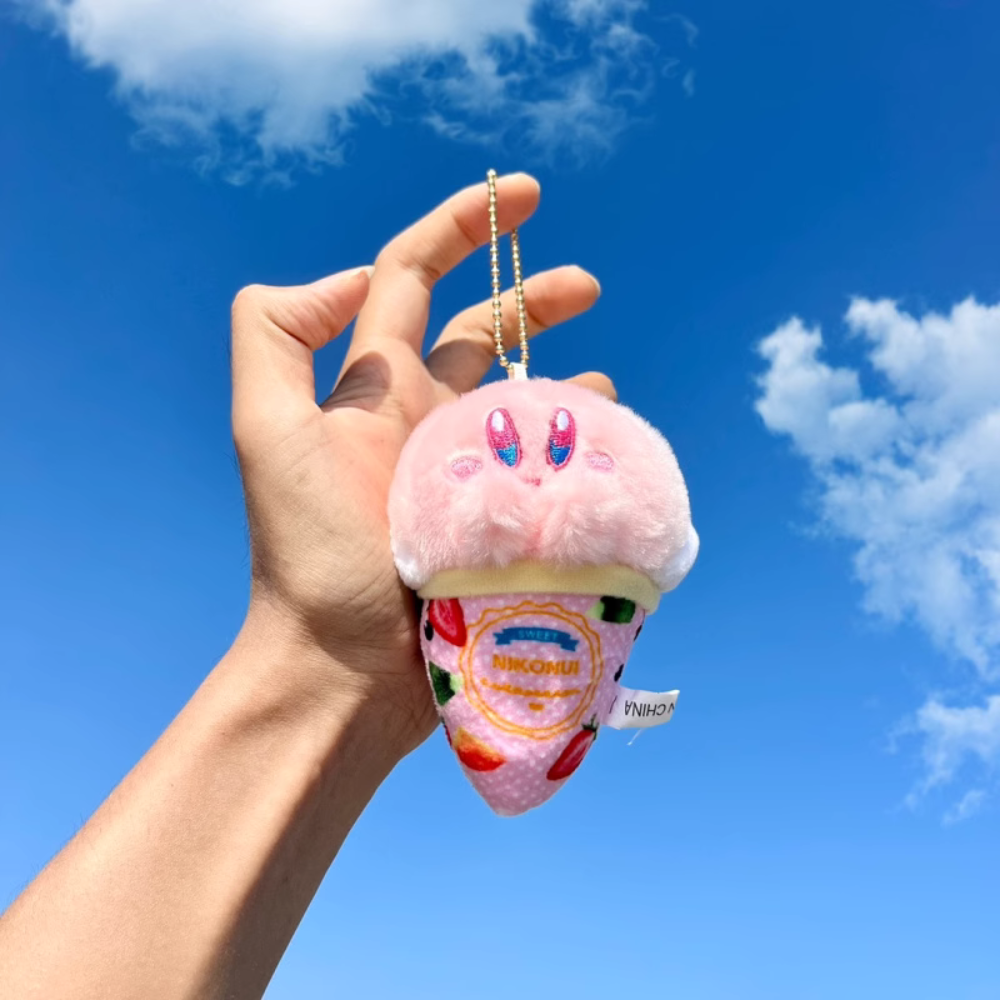 Cute Ice Cream Plush Pendant Keychain, Festive Small Gift, Ice Cream Bag Charm, Hanging Decoration #PN5004