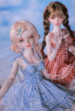 BJD Doll – U1260 Carmen (Xiao Ka) Girl in Plaid Lace Trim Dress | Poseable Jointed BJD Doll | Gift |  1/4 Scale