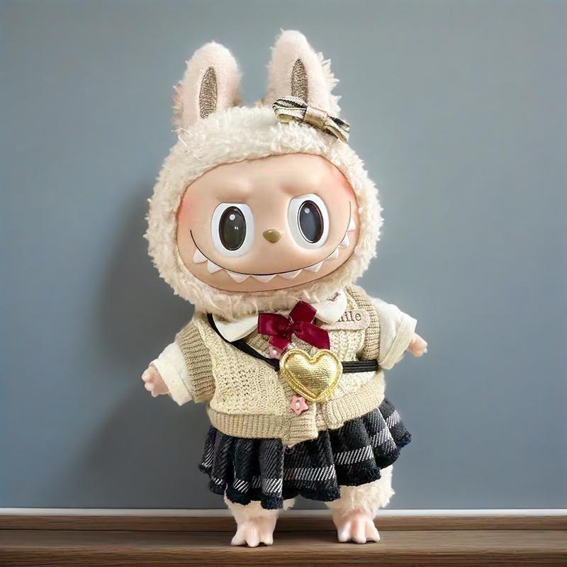 Cute Labubu Clothes - School Uniform Outfit with Accessories