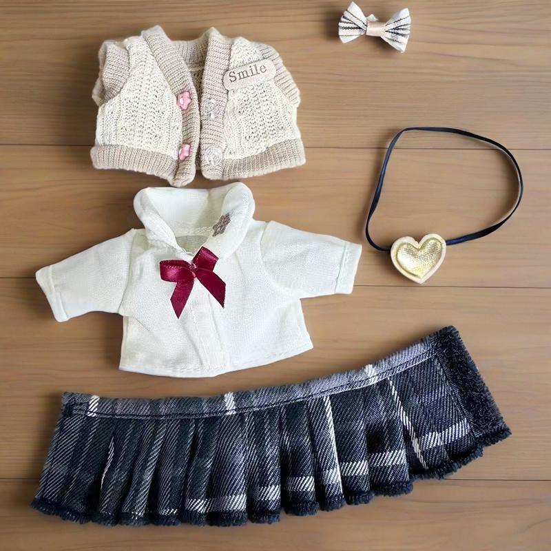 Cute Labubu Clothes - School Uniform Outfit with Accessories