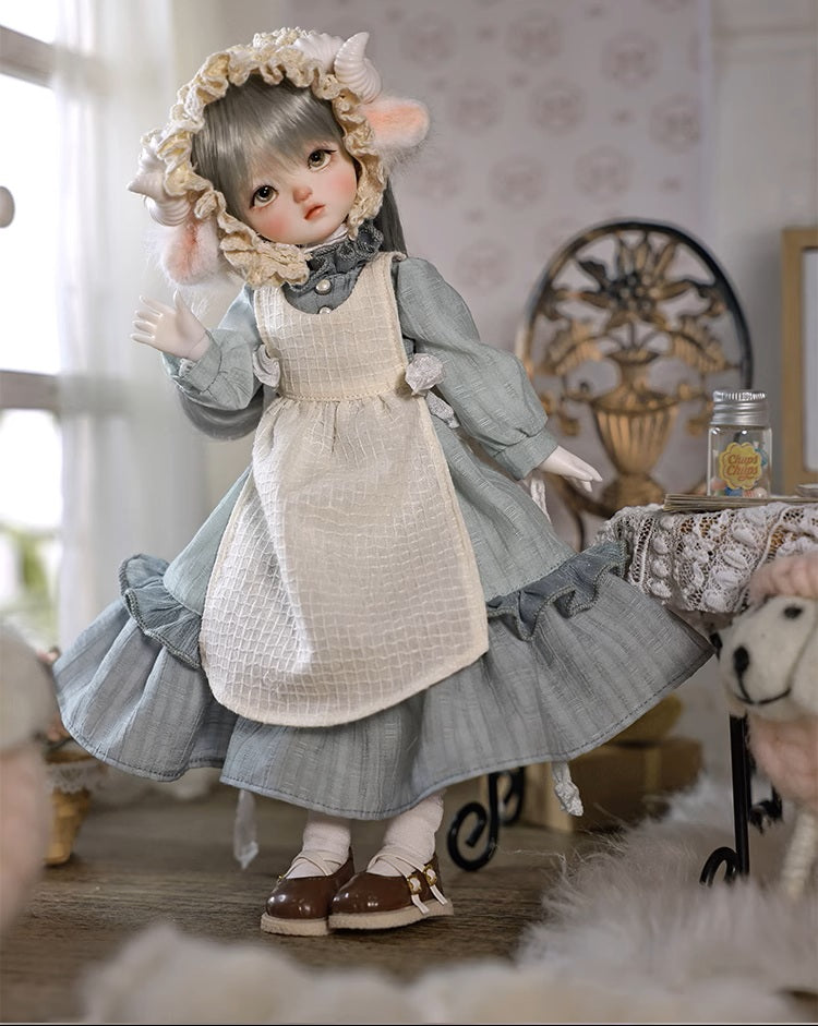 BJD Autumn/Winter Vibe with Lamb Headscarf - U1263 Original BJD Girl Doll | SD-Style Cute Poseable Doll- 1/6 Scale