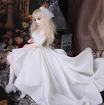 [Doll Clothes] Elegant Floor-Length Wedding Gown - Stylish Minimalist BJD SD Doll Clothes (1/6, 1/4, 1/3 Scale)
