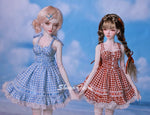 BJD Doll – U1260 Carmen (Xiao Ka) Girl in Plaid Lace Trim Dress | Poseable Jointed BJD Doll | Gift |  1/4 Scale