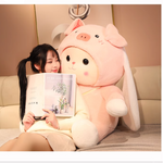 Cute Kawaii Adorable Bunny Plush Toy, Huggable Pillow, Soft Stuffed Animal, Girl's Bed Sleeping Support, Doll, Birthday Gift for Girls. PN5005