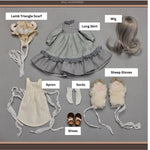 BJD Autumn/Winter Vibe with Lamb Headscarf - U1263 Original BJD Girl Doll | SD-Style Cute Poseable Doll- 1/6 Scale