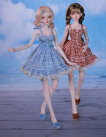 BJD Doll – U1260 Carmen (Xiao Ka) Girl in Plaid Lace Trim Dress | Poseable Jointed BJD Doll | Gift |  1/4 Scale