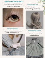 BJD Autumn/Winter Vibe with Lamb Headscarf - U1263 Original BJD Girl Doll | SD-Style Cute Poseable Doll- 1/6 Scale