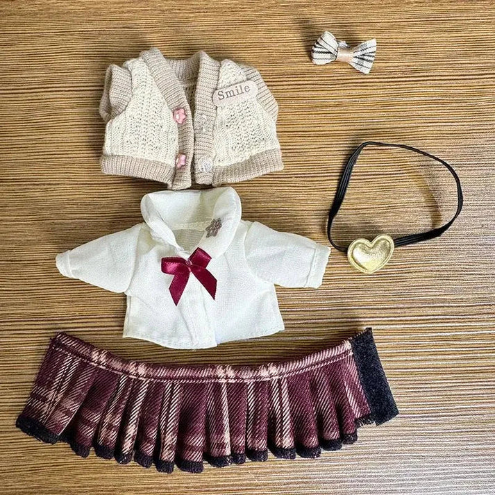 Cute Labubu Clothes - School Uniform Outfit with Accessories