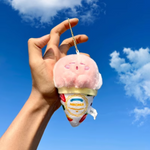 Cute Ice Cream Plush Pendant Keychain, Festive Small Gift, Ice Cream Bag Charm, Hanging Decoration #PN5004