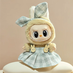 Cute Labubu Clothes - Plaid Pink Green Dress Outfit with Accessories