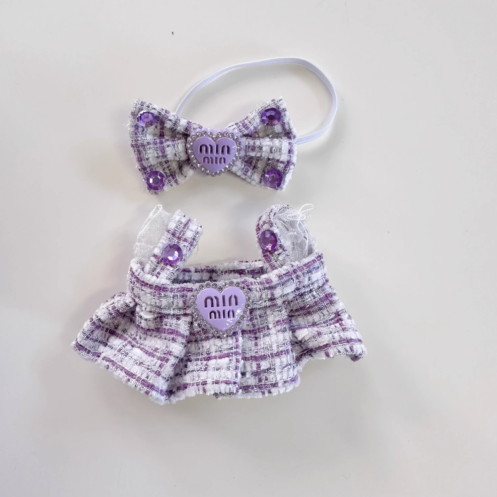 Cute Labubu Clothes - Heart Dress Outfit with Accessories