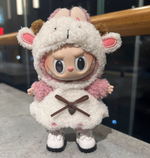 Cute Labubu Clothes - White Sheep Overalls Outfit