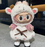Cute Labubu Clothes - White Sheep Overalls Outfit
