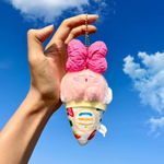 Cute Ice Cream Plush Pendant Keychain, Festive Small Gift, Ice Cream Bag Charm, Hanging Decoration #PN5004