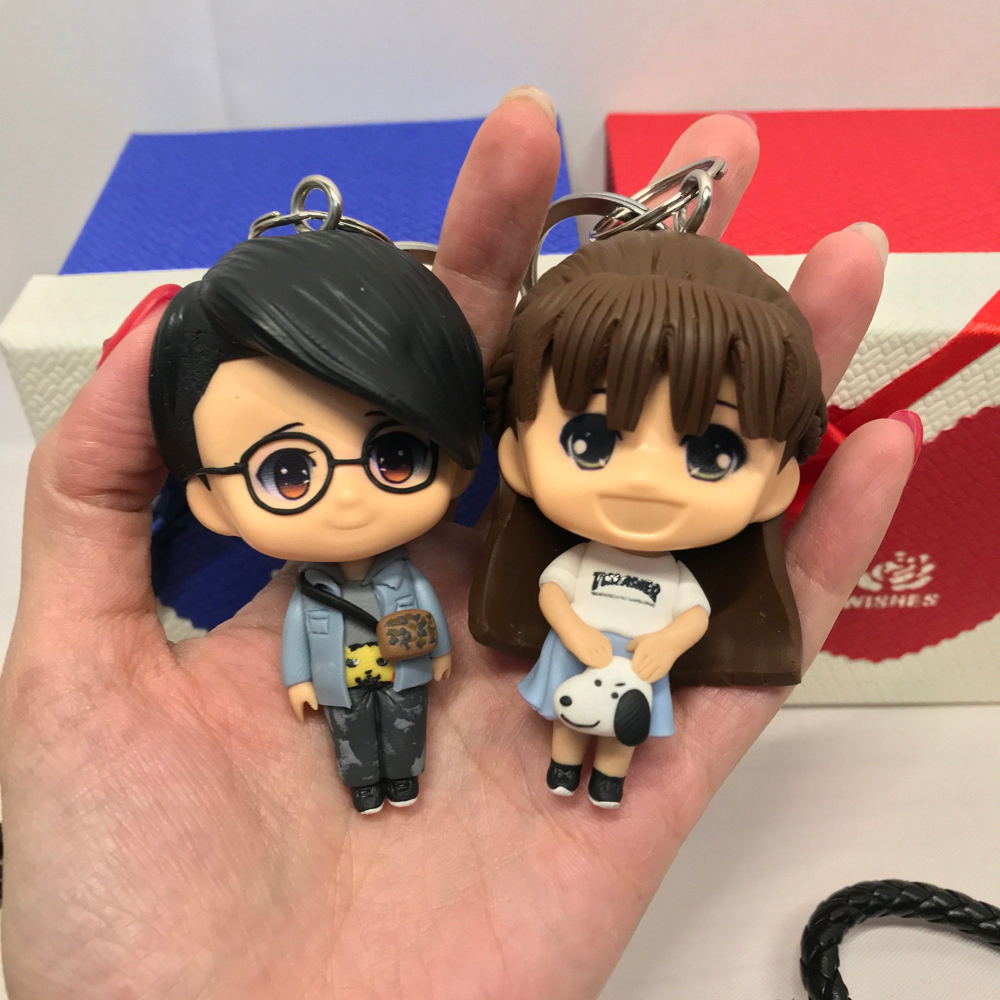 Customizable Figure Keychains Personalized Handmade Figure Polymer Clay Keychain | Custom Figurine F ...