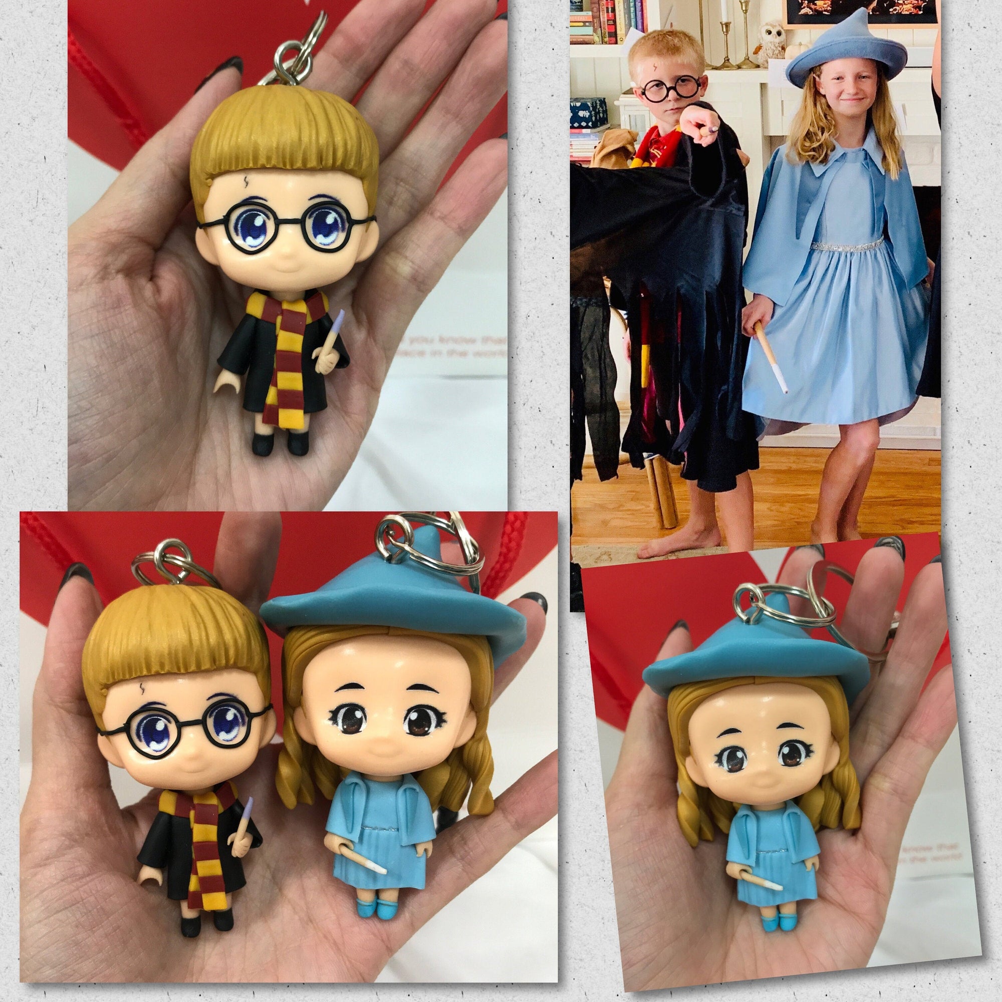 Customizable Figure Keychains Personalized Handmade Figure Polymer Clay Keychain | Custom Figurine F ...