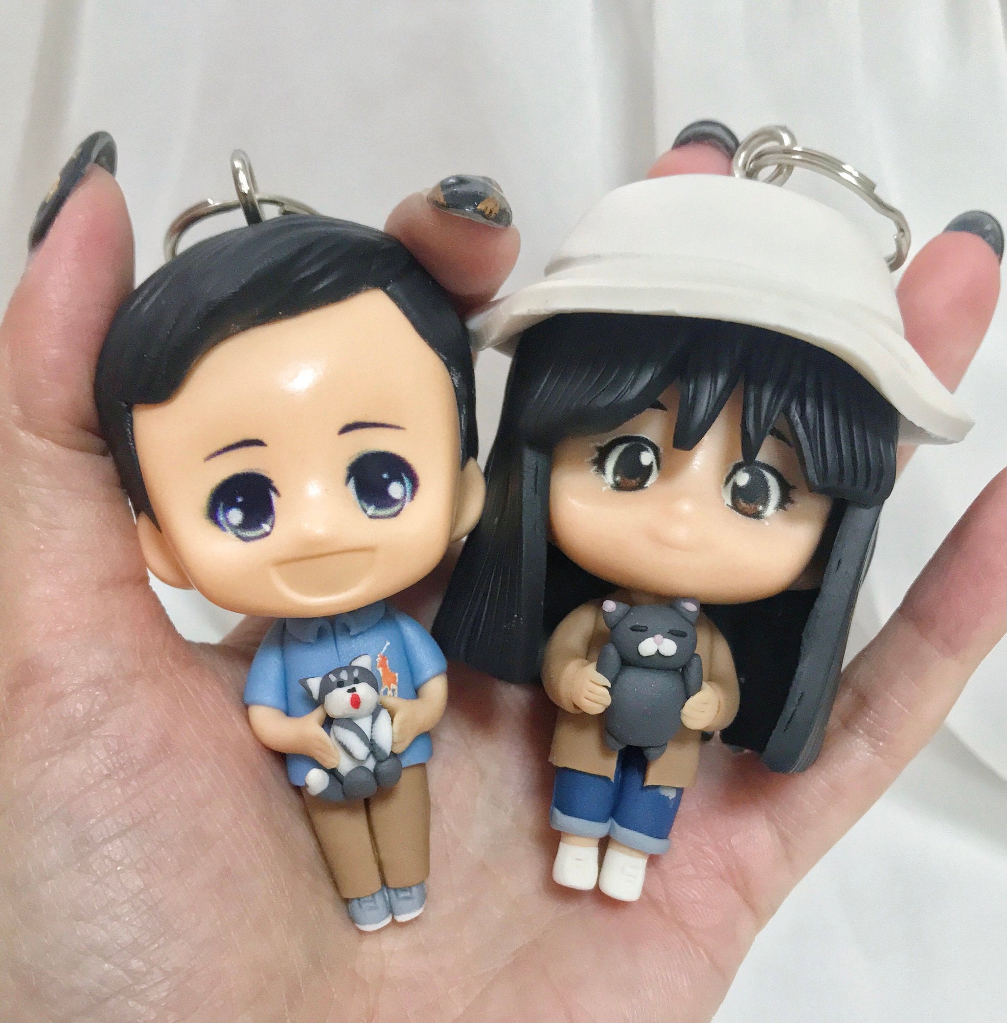 Customizable Figure Keychains Personalized Handmade Figure Polymer Clay Keychain | Custom Figurine F ...